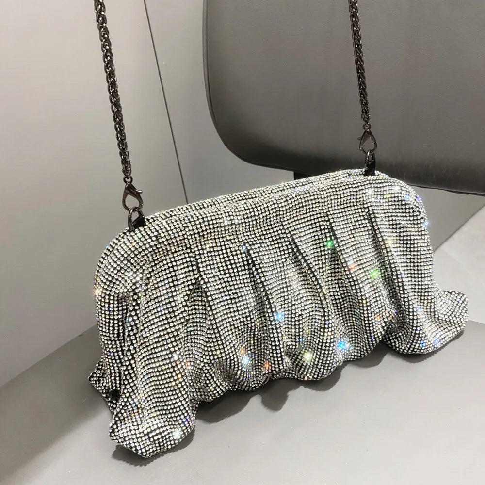 Elegant Rhinestone Crystal Evening Clutch by Snagg It Purses