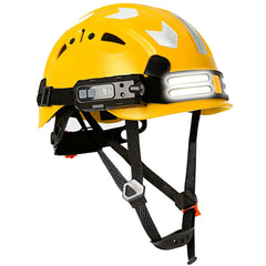 Construction safety helmet with headlamp and reflective stickers – image 17