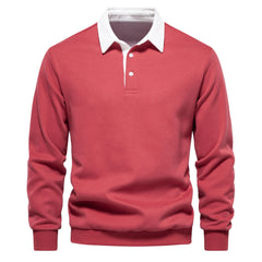 Men’s Premium Polo Collar Sweatshirt | Heavyweight Cotton-Blend Smart Casual Top