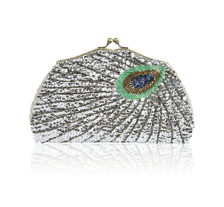 Retro Beaded Peacock Evening Purse by Snagg It Purses