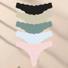 Seamless Sport Thong Panties 5-Pack | Low Rise V-String Invisible Comfortable Women's Underwear