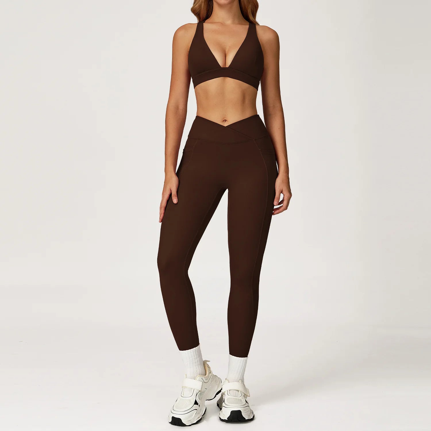Women's 2-Piece Yoga Tracksuit | Push-Up Bra & High Waist Leggings Gym Fitness Sportswear