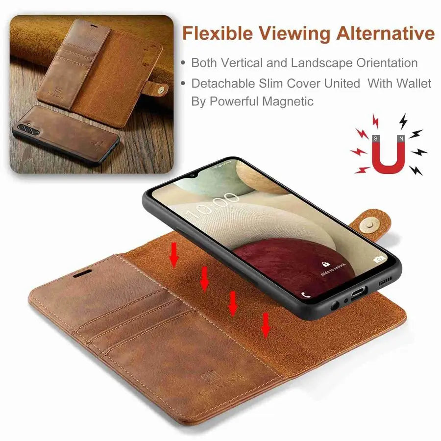 Detachable Magnetic Leather Wallet Case for Samsung Galaxy A Series by Snagg A Wallet Case