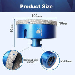 Vacuum Brazed Diamond Core Drill Bit & Heavy Duty Hole Saw for Granite, Porcelain, and Ceramic