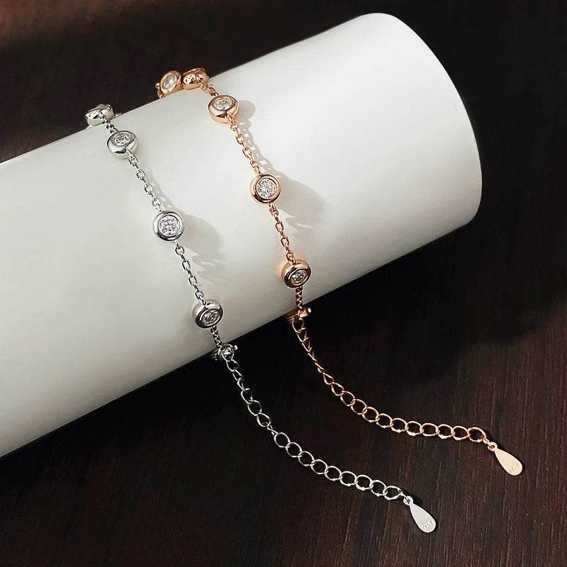 3mm D Color Moissanite Adjustable Tennis Bracelet - SnaggIt