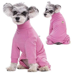 Velvet Dog Pyjamas – Soft Warm High-Neck Jumpsuit with Long Sleeves for Small Dogs