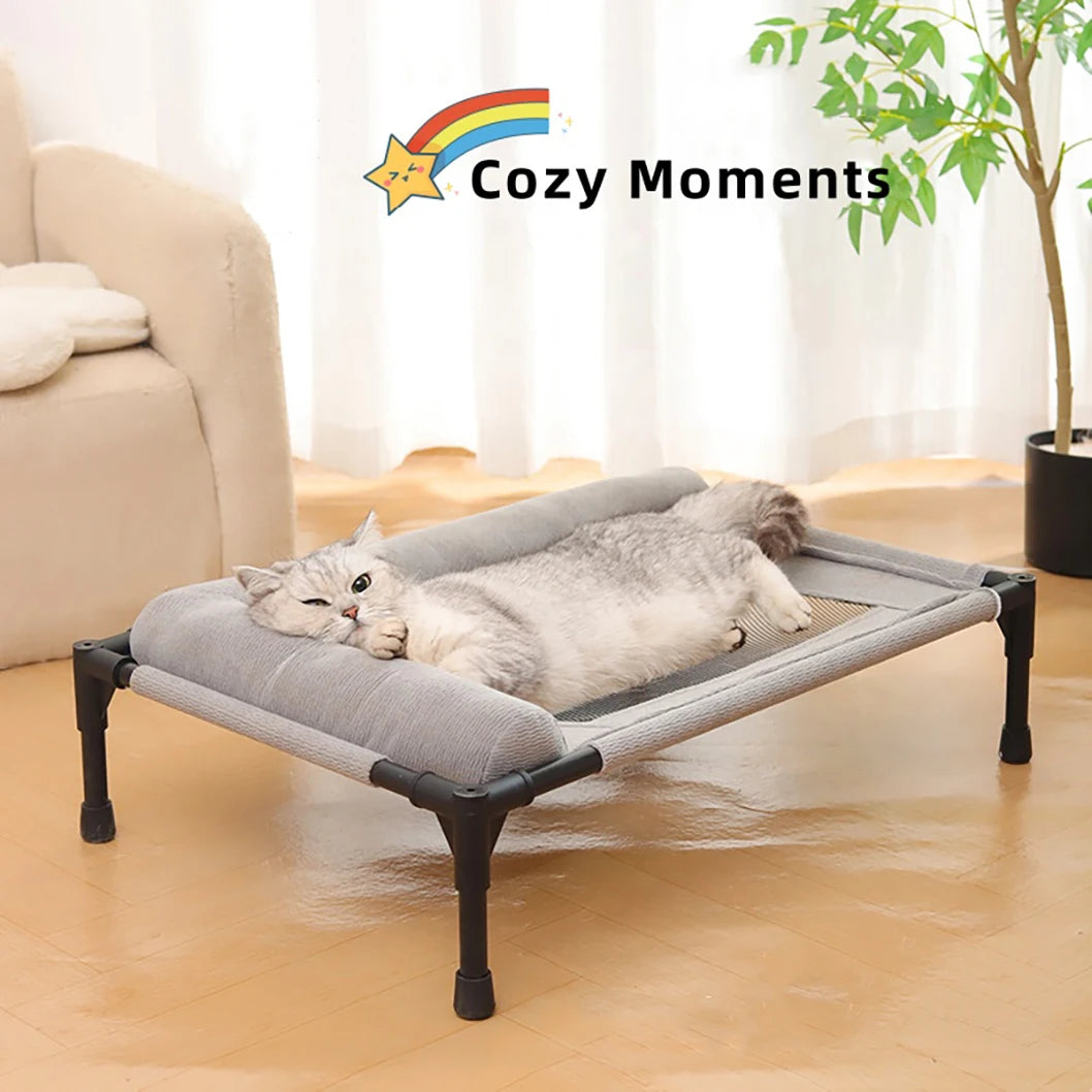 Portable Cooling Cat Bed with Slope Headrest by Snagg A Pet Bed