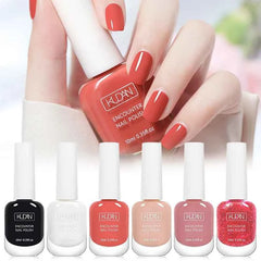 Essential 6 Piece Water-Based Nail Polish Collection – 10ml Nude, Red & Pink Peel Off Air Dry Kit