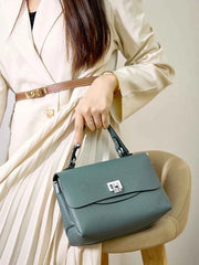 Genuine Leather Envelope Top-Handle Bag – Simple Luxury Women's Shoulder & Small Crossbody Handbag
