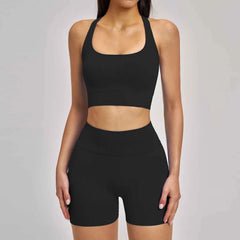 Women's 2-Piece Seamless Yoga Tracksuit | Gym Fitness Set Leggings & Sports Bra Breathable Activewear