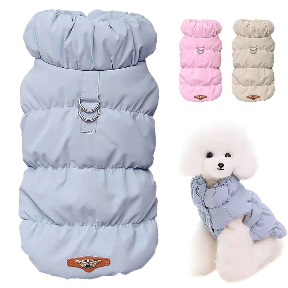 Padded Dog Vest Jacket – Windproof Warm Winter Coat for French Bulldog, Chihuahua & Poodle