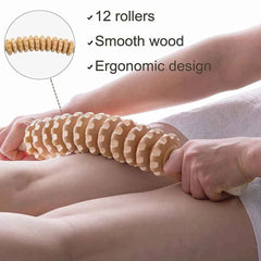 Curved Wood Therapy Massage Roller Stick