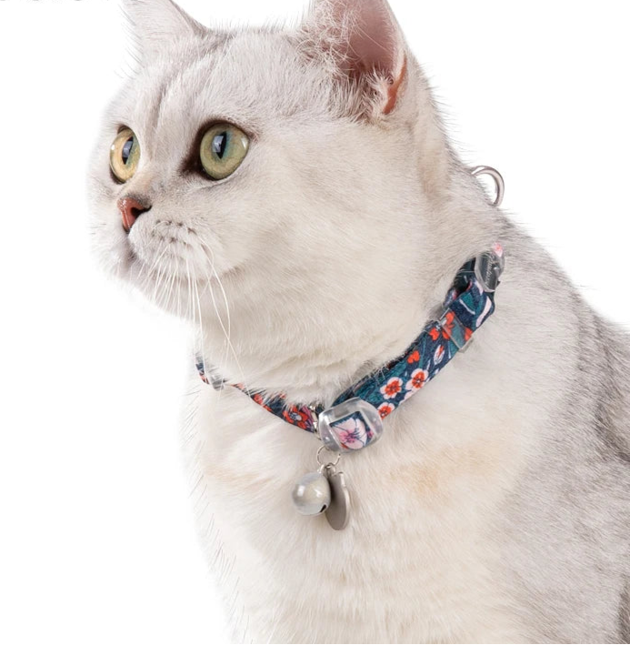 Floral Pet Collar with Bell – Adjustable, Safe & Stylish by Snagg A Pet Collars
