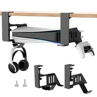 Under Desk PS5 Mount Stand with Game Controller and Headphone Organizer Bracket by Snagg A PS Stand