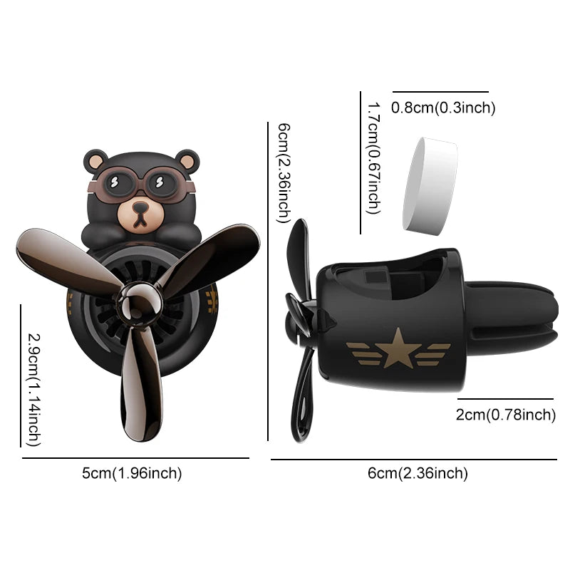 Rotating Airplane Pilot Bear Car Air Freshener by Snagg An Air Freshener