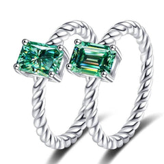 1ct Emerald Cut Moissanite Ring - SnaggIt