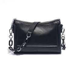 Soft Leather Acrylic Chain Handbag – Luxury Small Top-Handle Underarm & Crossbody Shoulder Bag for Women
