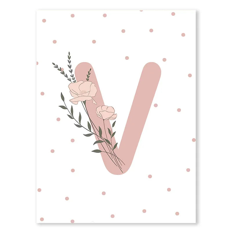 Pink Butterfly And Letters Wall Art by Snagg A Print