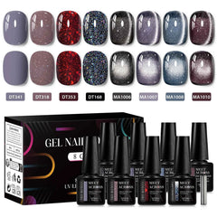 Professional 9 Piece Autumn Magnetic Purple Gel Collection – HEMA & TPO Free Reflective Nail Art System