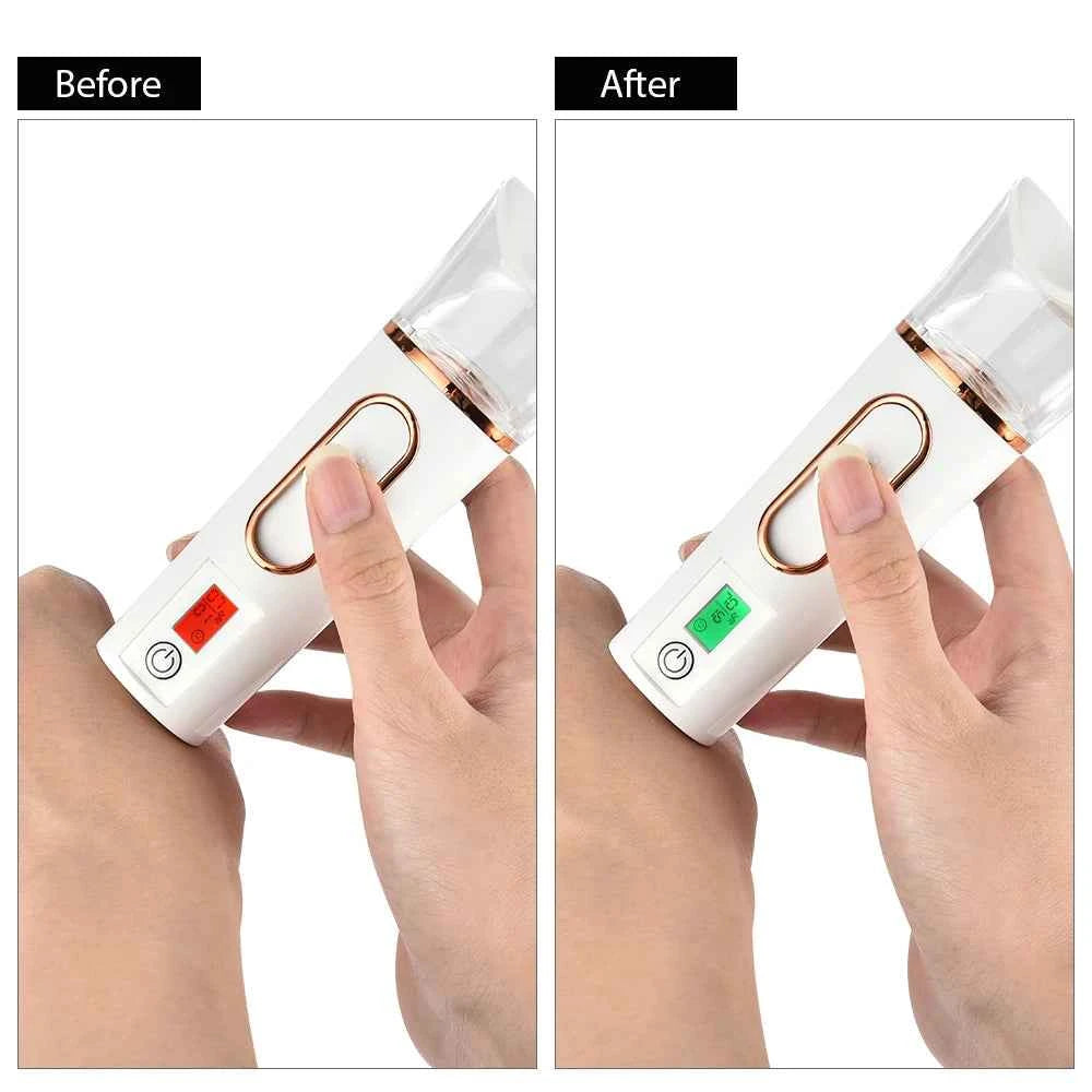 Handheld Nano Mist Sprayer – Portable Facial Hydration & Cooling Beauty Device