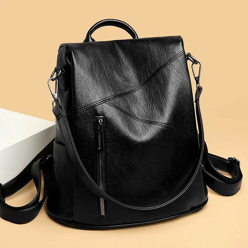Anti-Theft Vintage Leather Backpack - SnaggIt