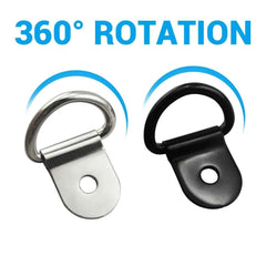 D-Shaped Anchor Rings & Hooks | Iron Cargo Tie Suspension Rings for Truck Trailer RV Ship 1–50pcs