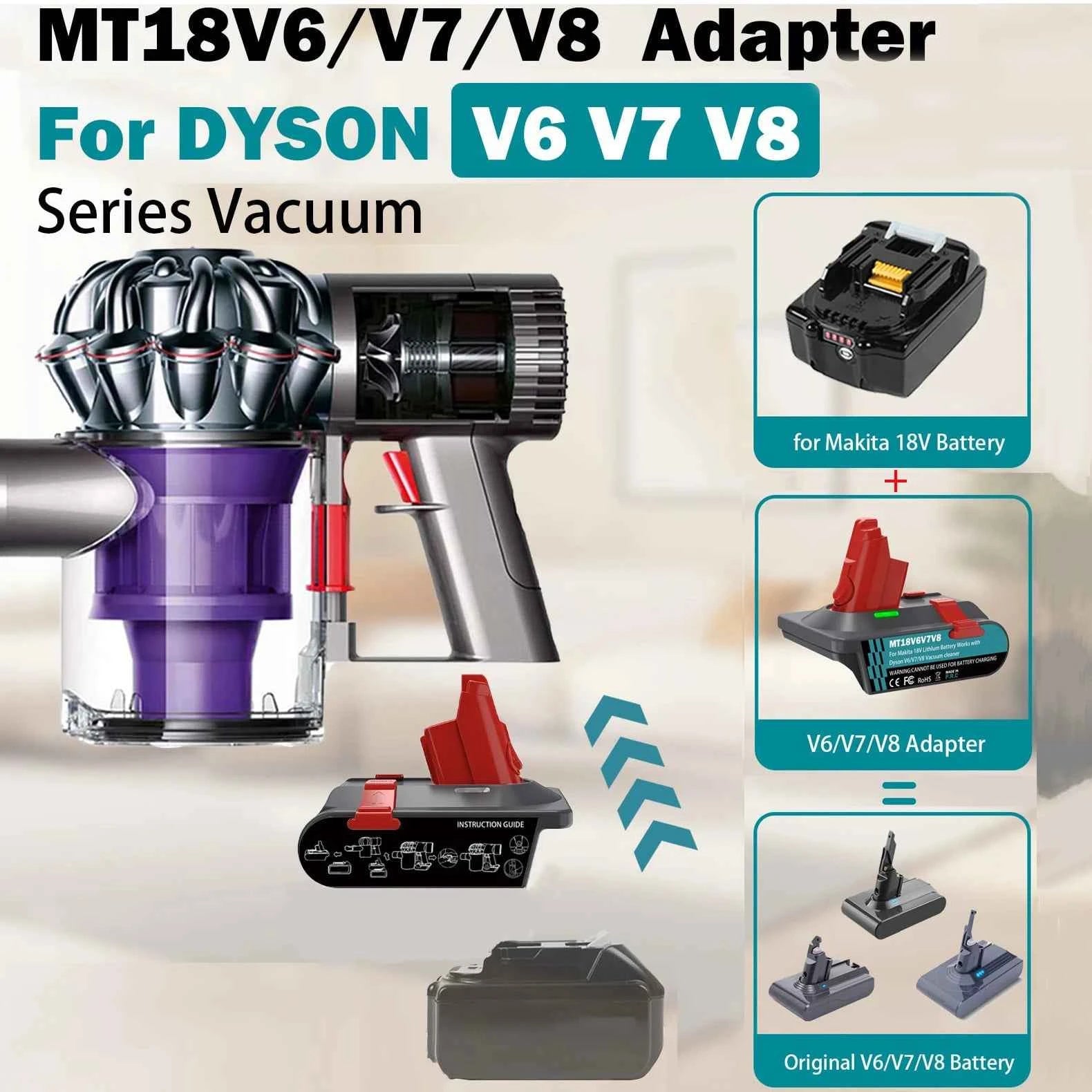 3-in-1 battery adapter for Dyson V6 V7 V8 – image 3