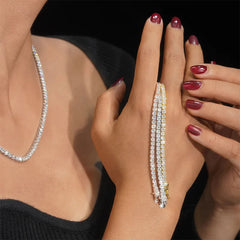 D Color VVS1 Full Moissanite Tennis Bracelet — 925 Sterling Silver, 18K Gold Plated