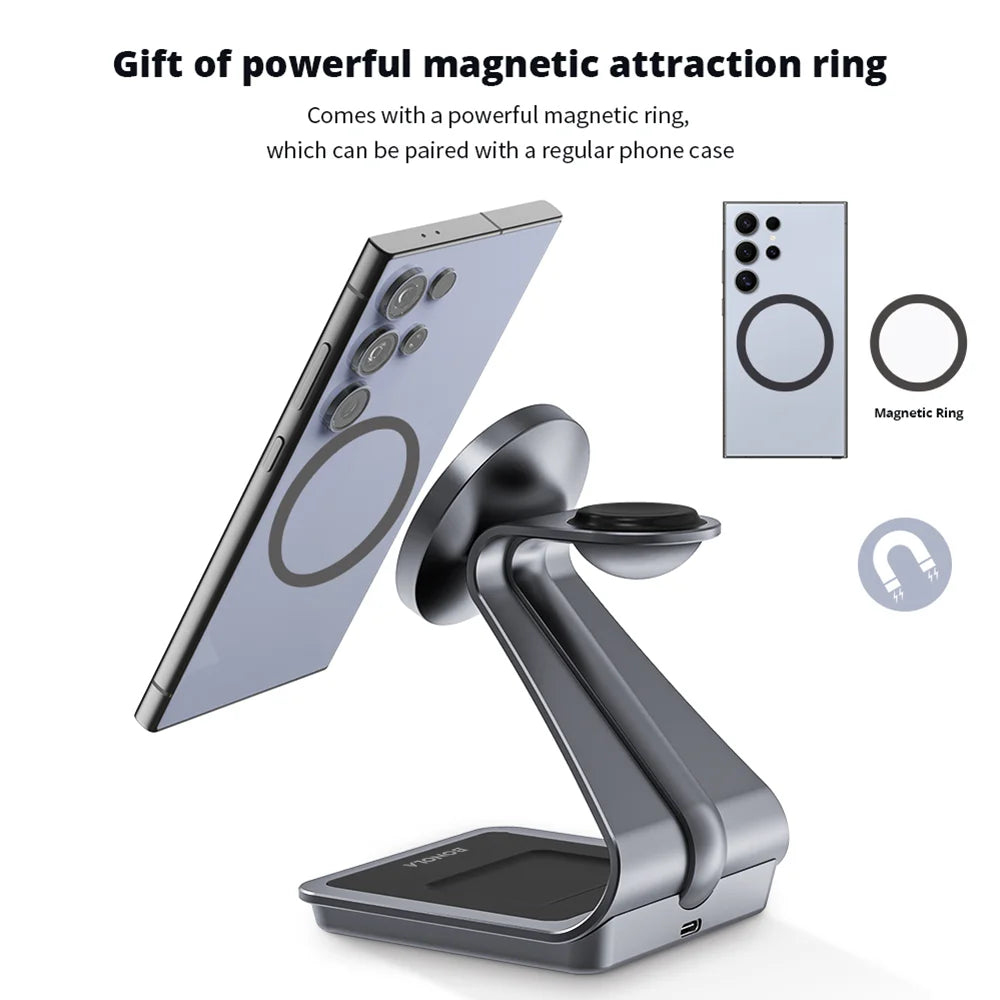 3 in 1 Wireless Charger Station for Samsung Phone, Watch & Earbuds by Snagg A Charging Station