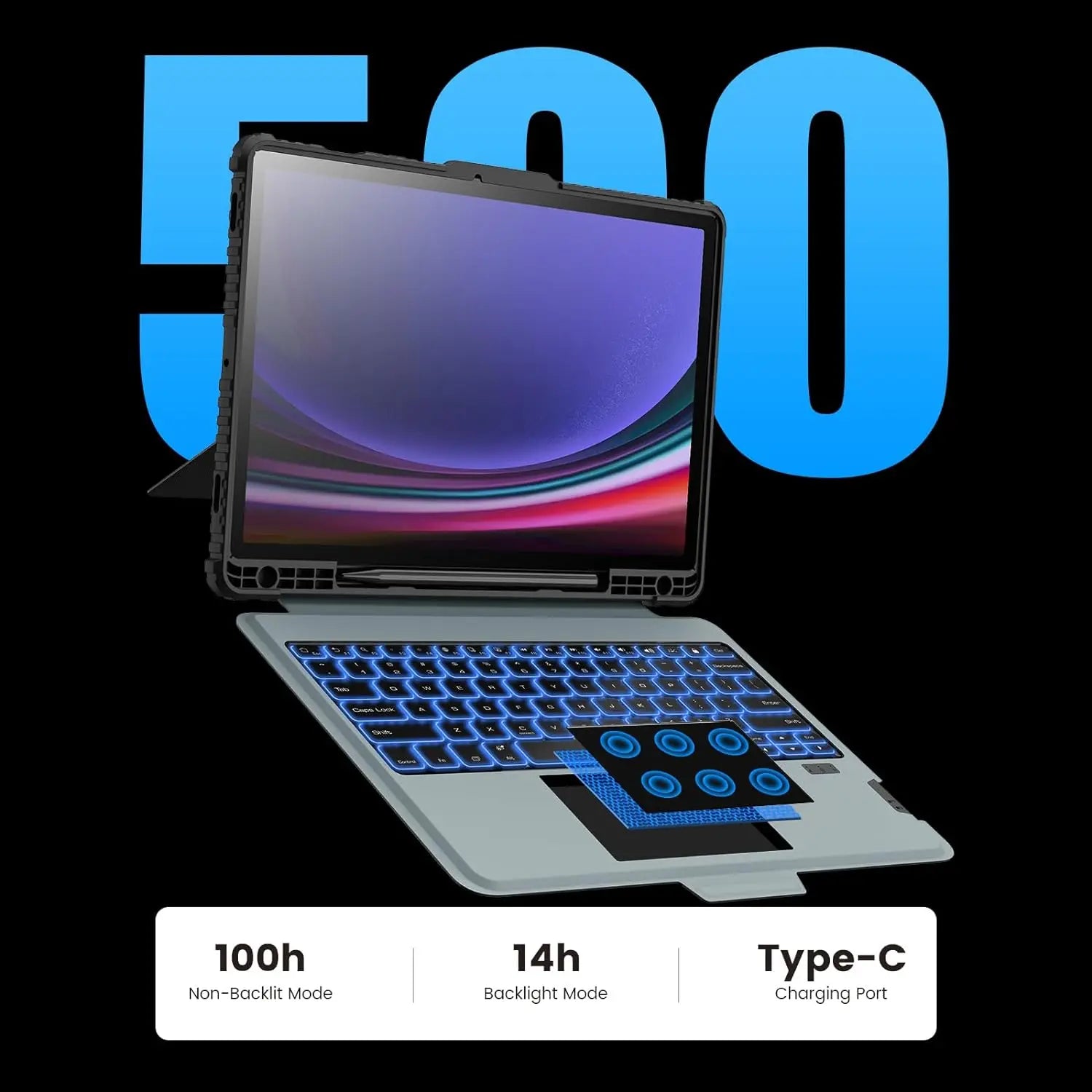 Magic Keyboard For Samsung Galaxy Tab S10 FE+ Case by Snagg A Wireless Keyboard