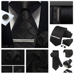 Men’s 8cm Plaid & Check Necktie with Matching Accessories