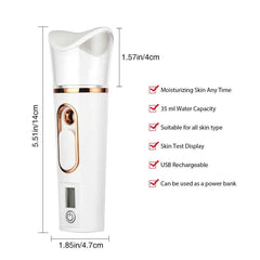 Handheld Nano Mist Sprayer – Portable Facial Hydration & Cooling Beauty Device
