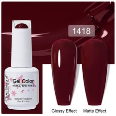 Professional 15ml HEMA & TPO Free Gel Polish – High-Performance Red & Multi Tone Semi Permanent Varnish