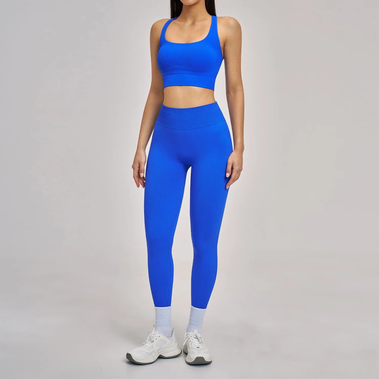 Women's 2-Piece Seamless Yoga Tracksuit | Gym Fitness Set Leggings & Sports Bra Breathable Activewear