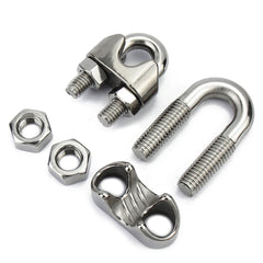 Waterproof Stainless Steel U-Shaped Cable Clamps 1–10mm | Wire Rope Fixing Clips Sling Fastener 1–50pcs