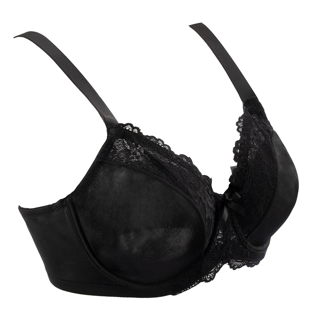 Floral Lace Minimizer Bra | Underwire Full Coverage Non-Padded T-Shirt Everyday