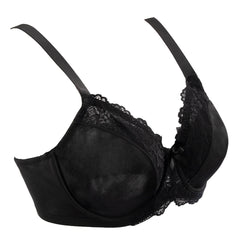 Floral Lace Minimizer Bra | Underwire Full Coverage Non-Padded T-Shirt Everyday