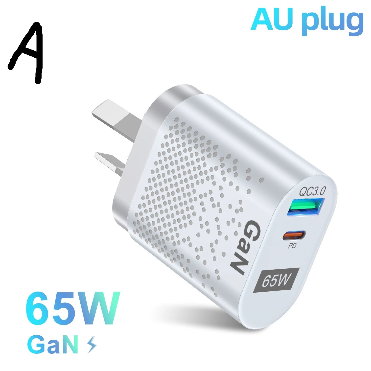AU Plug 65W GaN Charger by Snagg An Adapter