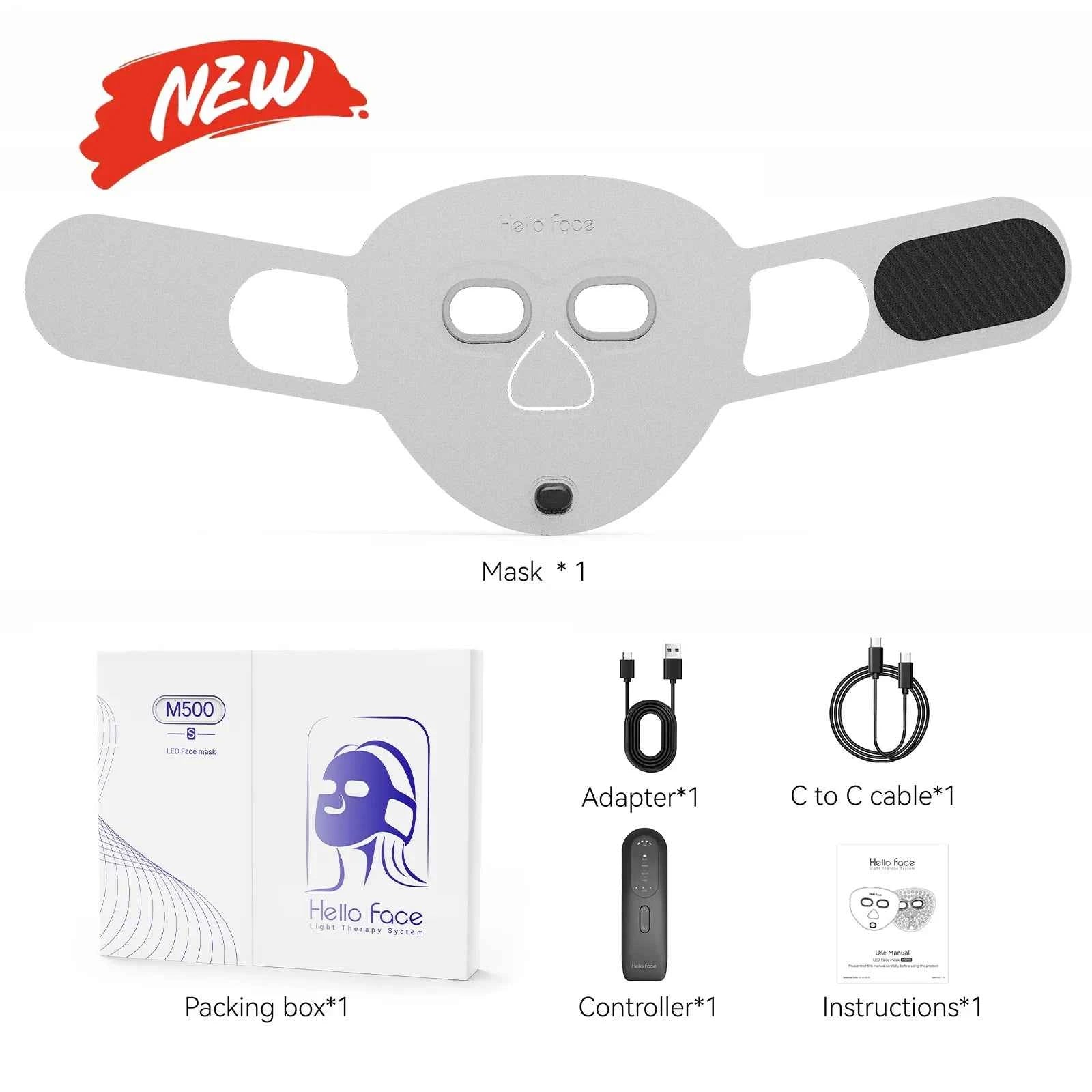 Wireless Near-Infrared and Red Light Therapy Facial Mask