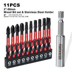 2" Stainless Steel Magnetic Screwdriver Bit Holders – Hex Shank, Quick-Change
