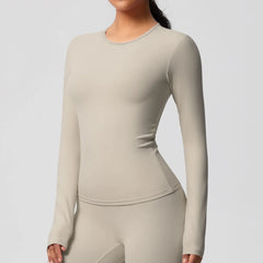 Women's Long Sleeve Yoga Shirt | Push-Up Gym Workout Top Dry-Fit Breathable High Elastic Sports