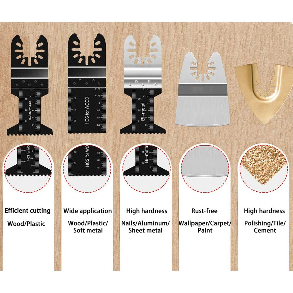 81pcs Oscillating Multitool Saw Blades Set | Quick-Change Universal Fit for Major Tool Brands