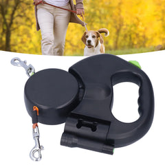 Retractable Double Dog Leash 1-to-2 – Automatic Lead with Built-In Flashlight & Bag Dispenser