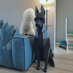 3D Doberman Papercraft Sculpture by Snagg A Sculpture