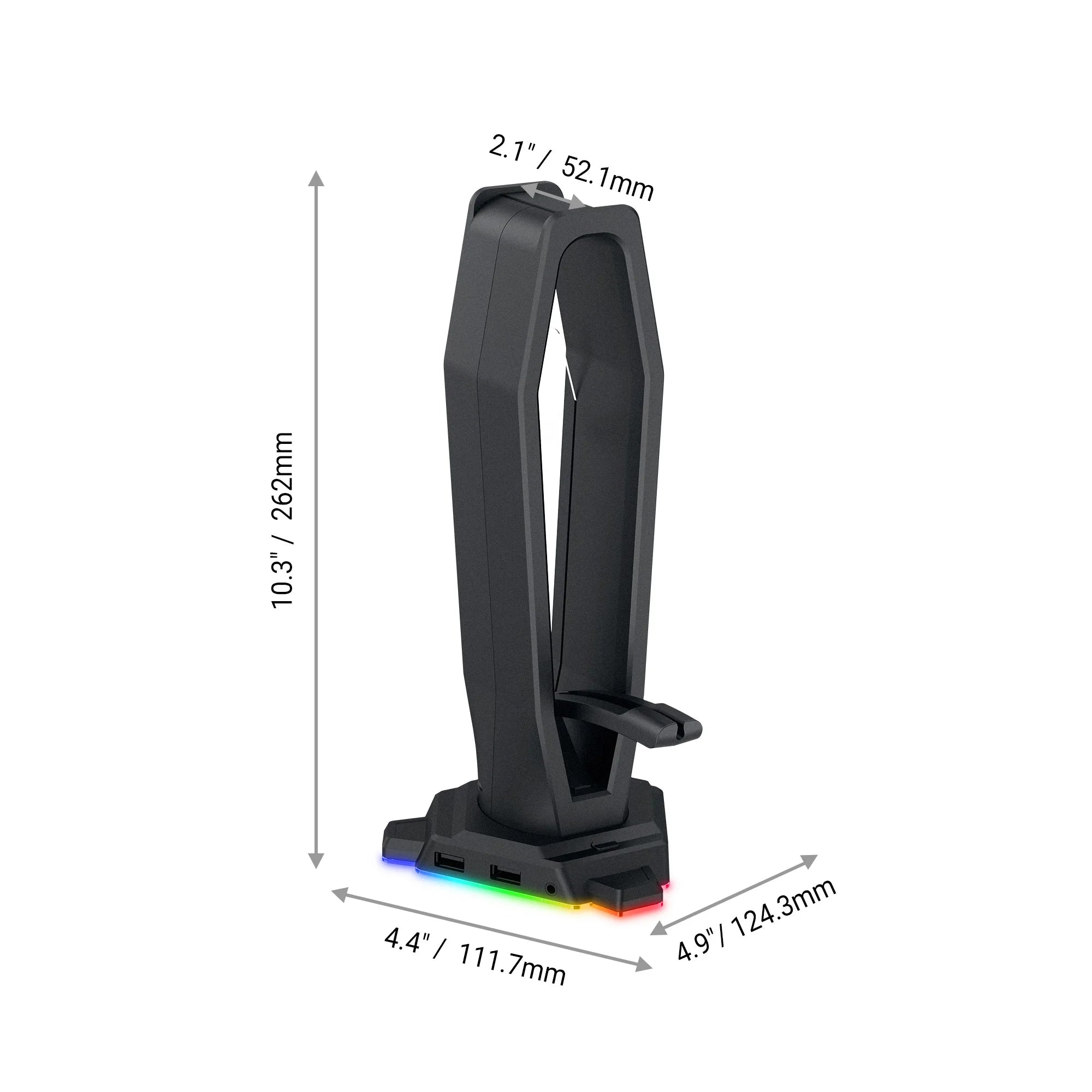 RGB Desktop Headphone Stand Detachable Mouse Cable Hook & Wire Organizer by Snagg A Headset Holder