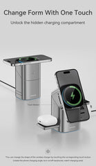 Qi2 Auto-rotate Touch Magnetic 3 in 1 Wireless Charger for IPhone Phones, Watch & AirPods by Snagg A Charging Station