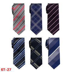 6 Pieces Classic Men’s Tie Set - Woven Jacquard Neckties for Business & Formal Events