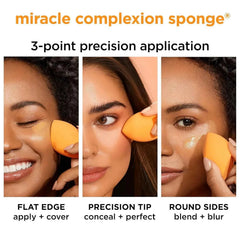 Miracle Complexion Sponge Set – Professional 4 Pack for a Luminous, Streak Free Base