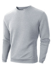 Men’s Jacquard Check Pullover | Autumn/Spring Crew Neck Knitted Sweater