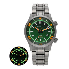 BERNY Titanium Diver’s Watch – Miyota 8215 | 200M (Titanium Strap) - SnaggIt